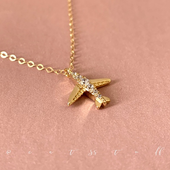 Wanderlust Airplane Necklace - Picture 1 of 3